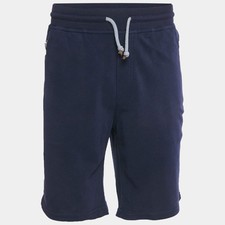 Brunello Cucinelli Blue Cotton Drawstring Shorts XL