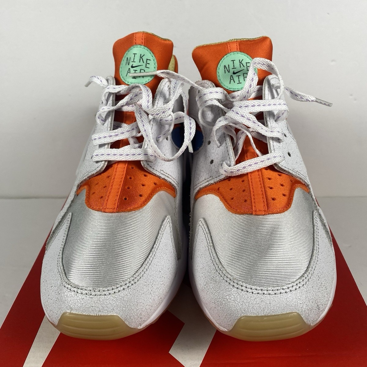 Nike Air Huarache White Safety Orange Men display picture 2