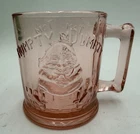 Vintage Pink Depression Glass Cup Mug Humpty Dumpty Tom Tom, the Piper's Son