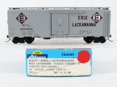 #ad HO Scale Athearn Bev Bel #263 1 EL Erie Lackawanna 40#x27; Box Car #80006 BUILT $27.95