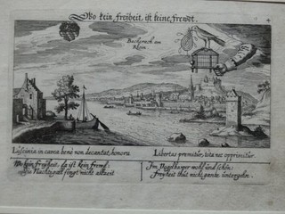 Bacharach am Rhein Kupferstich aus Meisners Schatzkästlein Stadtansicht 1678