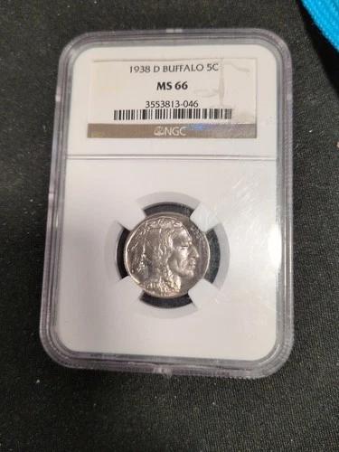 1938-D Buffalo Nickel 5c Five Cents Denver Mint MS66 High Grade UNC
