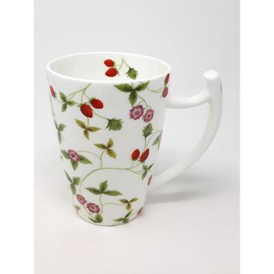 Jumbotasse, Becher MIRELLA Erdbeeren für 500ml Porzellan weiß rot grün TeaLogic