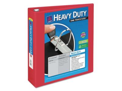 Avery Heavy-Duty View Binder w/Locking 1-Touch EZD Rings 2'' Cap Red 79225