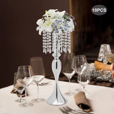 10 PCS Tabletop Crystal Wedding Flower Vase for Banquet Party Decoration