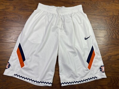 vintage illinois fighting illini nike basketball shorts large white A1