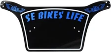 SE Bike's  Racing Number Plate Black and White and Blue