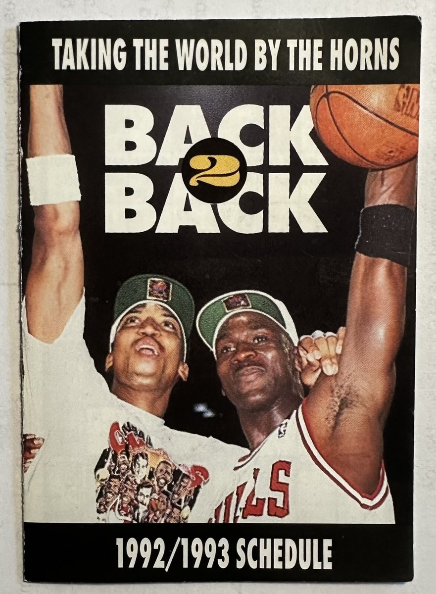 1992-93 Chicago Bulls - Back 2 Back Pocket Schedule Michael Jordan