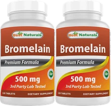 2 Pack Best Naturals Bromelain 500 mg 120 Tablets