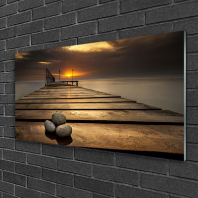 Tableau Sur Verre Moderne 100x50cm - Impression Architecture Pont Et Mer, Marque Tulup