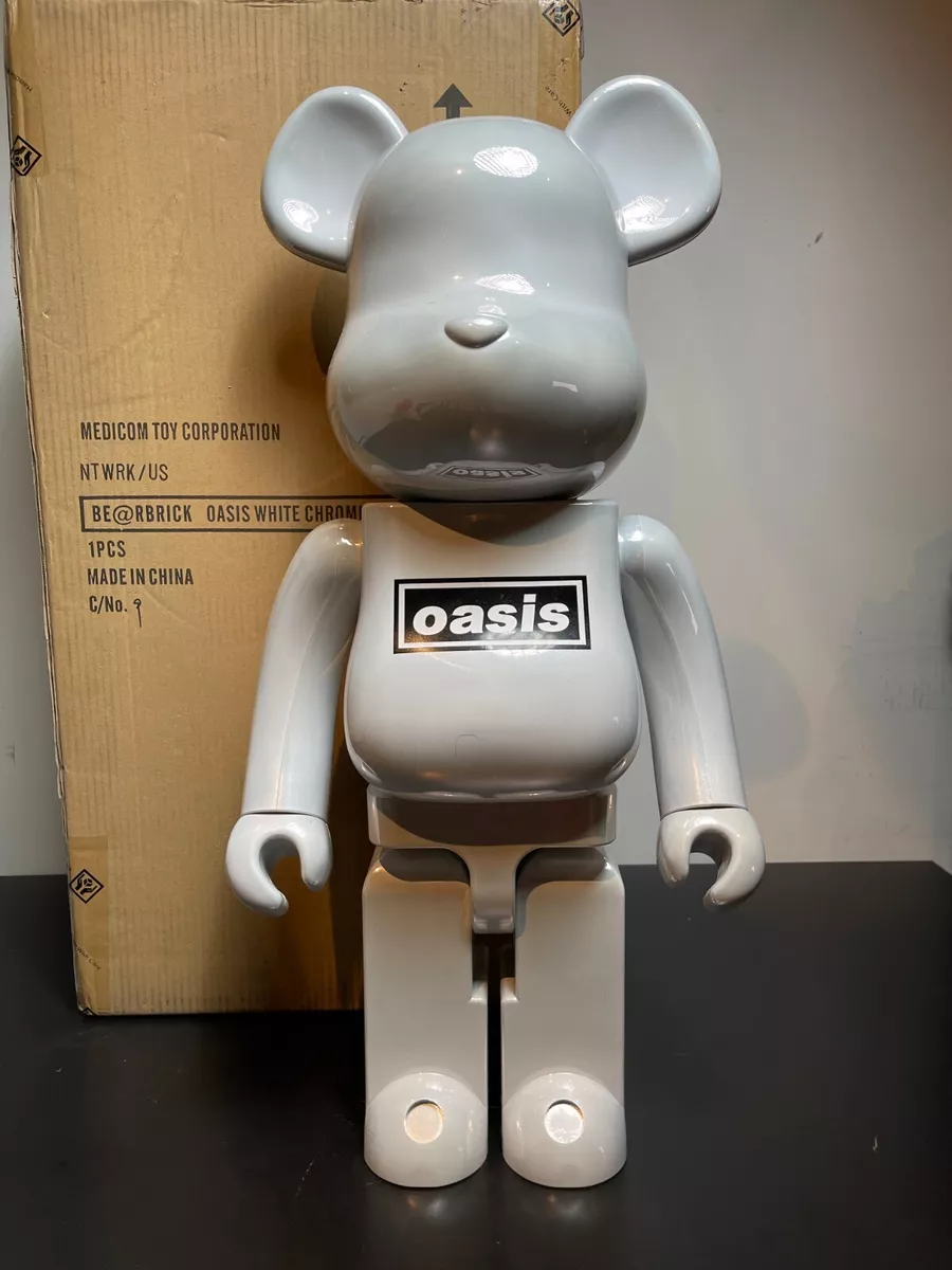 Oasis 1000% Bearbrick Pearl White Chrome Version Medicom Japan Be@rbrick  Rare