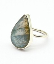 Natural Labradorite Ring-925 Sterling Silver-Handmade Ring-Unique Ring-Gift