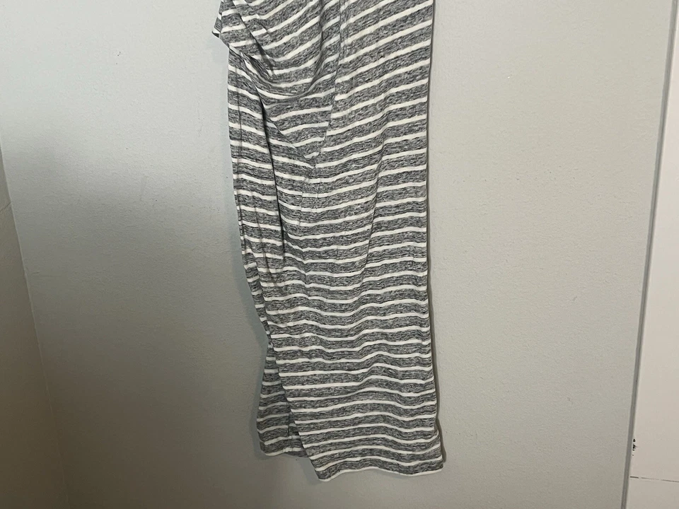 Maxi Vestido James Perse Estándar Escondido Acanalado Rayas Manga Corta Talla 1 Foto 3 de 4