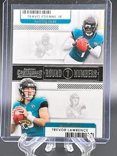 2021 Panini Contenders Travis Etienne Jr/Trevor Lawrence Round 1 Numbers Card