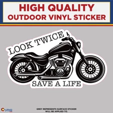 Look Twice Save A Life, High Quality Vinyl Stickers