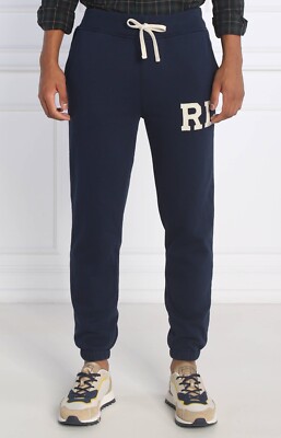 NWT Polo Ralph Lauren Navy Blue RL Monogram Letterman Fleece