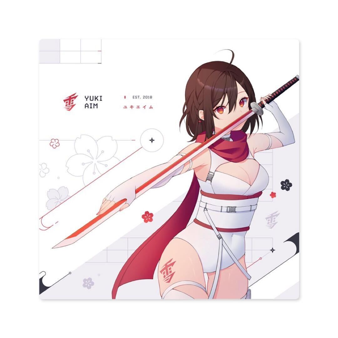 YUKI AIM 2023 DROP 1 KATANA LARGE mousepad LIMITED White FPS Size 500 × 500