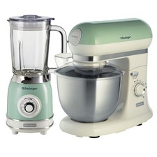 Image of Retro Jug Blender and Stand Mixer Set, Vintage Design, Green, Ariete
