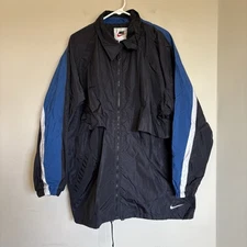 Vintage Nike Sportswear Jacket Mens XL Black Swoosh Full Zip 90s Windbreaker