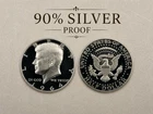 1964 PROOF KENNEDY HALF DOLLAR, 90% SILVER ABOUT UNCIRCULATED DETAIL