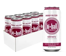 Hiball Energy Seltzer Water, Caffeinated Sparkling Water 16 Fl Oz (Pack of 8) 