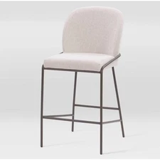 Blakeley Counter Height Barstool Light Gray - CorLiving: Upholstered, 26"