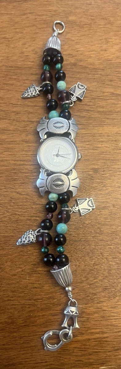 Vintage Signed Carolyn Pollock  Sterling Turquoise Watch Carolyn Pollack Carlisle Legend Of Sky Watch Sterling Silver  main image 2