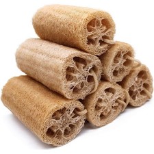 6 Pack Natural Loofah Sponges, 5.1 Inch Long Organic Real Loofah Exfoliating ...