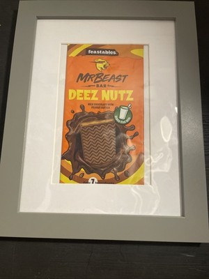 Framed Deez Nutz Mr Beast Chocolate (wrapper Only) discontinued
