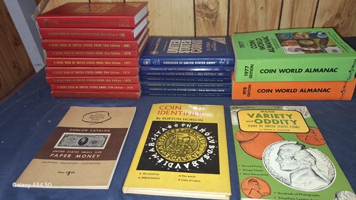 Lot Of 21 Vintage Red And Blue Books 1963-2005 A Guide Book U.S Coins + Others