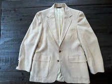 Vintage 100% Camel Hair Sport Coat Blazer Tan Ivy Style 40R Soft Wool Jacket