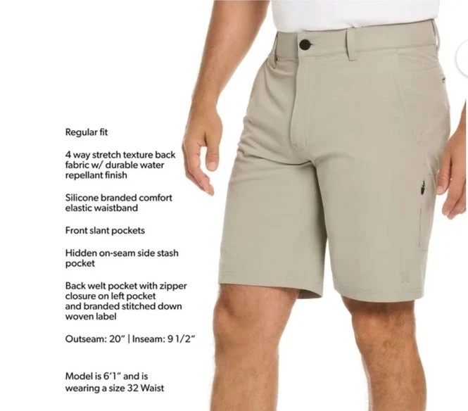 Hurley Mens Trek Hybrid Short Size 30 Waist, 9.5” Inseam, 20” Outseam Lt Grey