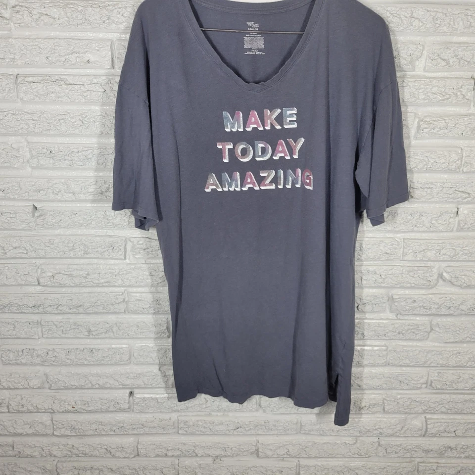 Top de pijama Secret Treasures para mujer L XL Hacer hoy increíble salón gris brillo Foto 4 de 4