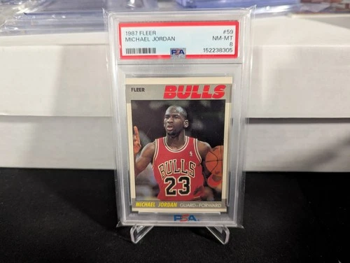 1987 Fleer Michael Jordan PSA 8 Chicago Bulls HOF Air 59