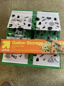 up&up Halloween Gallon Storage Bags Multi-Print 15ct BPA-Free Polyethylene