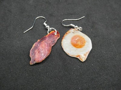 Speck und Ei Ohrringe | Skurriler Lebensmittelschmuck | Frühstück Liebhaber Geschenk