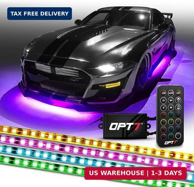 OPT7 Aura Flexible Underglow Car Lights with APP & Remote Control, Exterior Neon