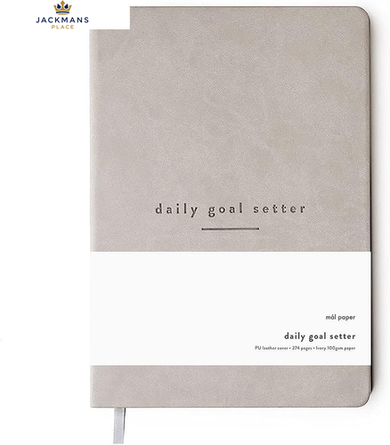 Mal Paper 6 Month Daily Goal Setter - Grey 274 Page Undated Planner |