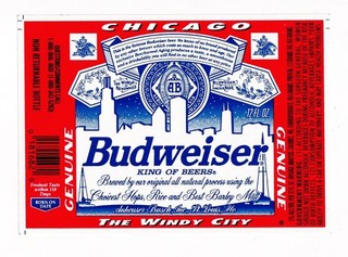 ANHEUSER BUSCH INC ST LOUIS MISSOURI BUDWEISER BEER CITY OF CHICAGO LABEL
