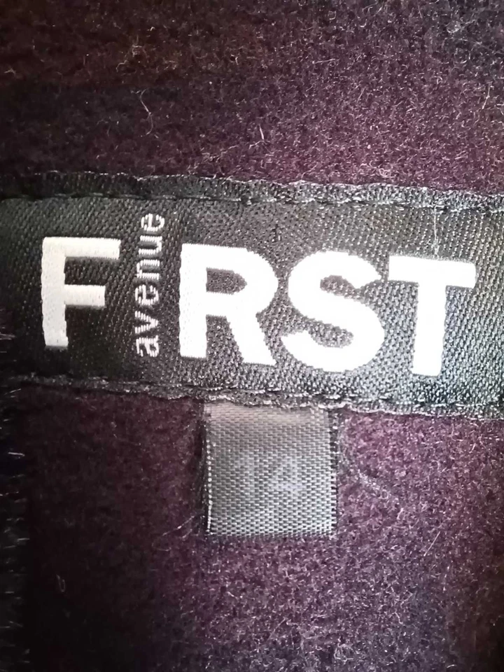 First Avenue Womens Long Coat UK 14 Purple Fur Trim Virgin Wool Cashmere Blend — 第 2/4 张图片