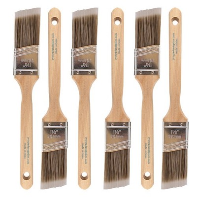 6-Pack - 1.5'' Angle Sash Brushes for All Latex and Oil Paints & Stains