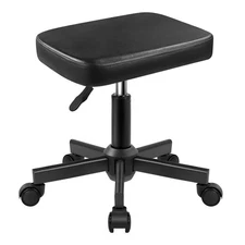 Rolling Stool Height Adjustable 360Â° Swivel Stool with Wheels Square Seat PU