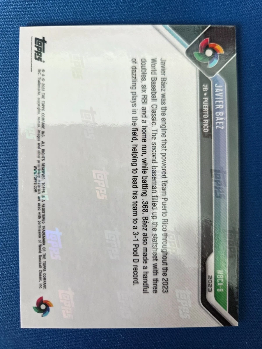 Clásico Mundial de Béisbol Topps Now 2023 #WBCA-6 Javier Báez Puerto Rico MT