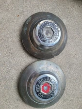 Two (2) Vintage PACKARD MOTOR CAR CO Automobile Hub Center Cap 1930's