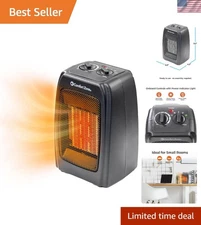 Compact 1500W Portable Heater with Tip-Over Protection - Ideal for Home & Office