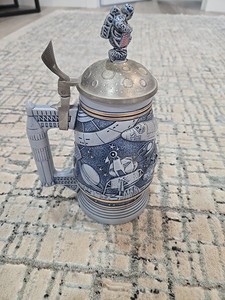 Vintage 1991 Avon Conquest of Space Stein 25oz Beer Mug Ceramarte Pewter Lid