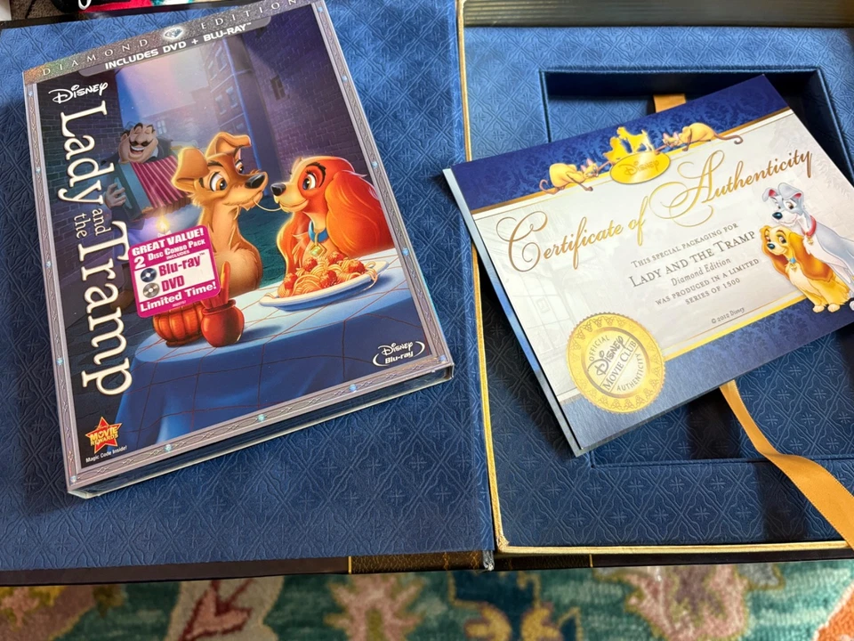 NEW GREAT Lady and the Tramp Diamond Edition Blu Ray DVD Set Disney Movie Club - Image 4 of 4