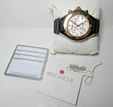 *FOR PARTS* Michele Tahitian Jelly Bean MWW12F000059 Women's Black Watch /Manual