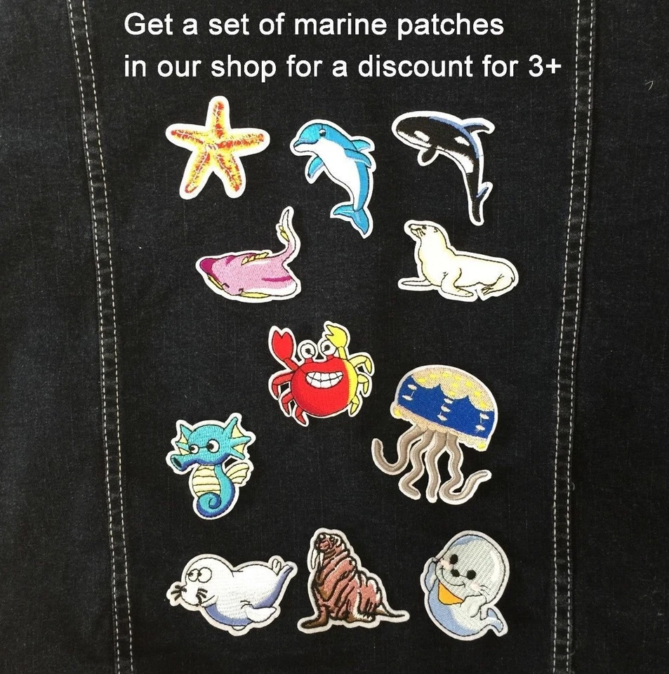 Baby Turtle Iron on patch turtel green marine sea barrier reef iron-on patches - image 3 of 4
