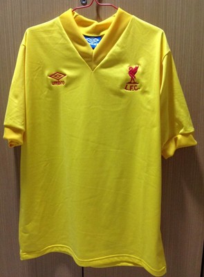 retro yellow liverpool shirt